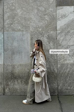 Feather grey Oversized trenchcoat