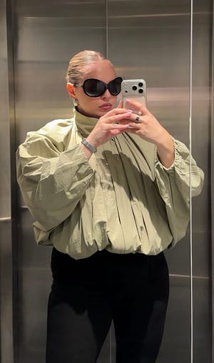 Beige Batwing Sleeve Jacket