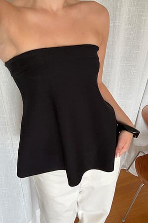 Black Strikket bandeau top