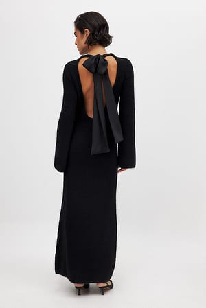 Knitted Bow Maxi Dress