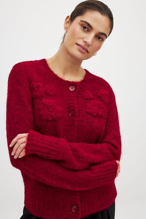 Knitted Flower Cardigan