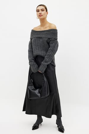 Knitted Off Shoulder Sweater