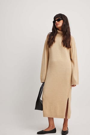 Robe mi-longue oversize en maille