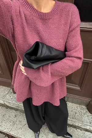 Berry Knitted Peplum Sweater