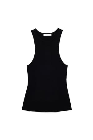 Black Knitted Racerback Singlet