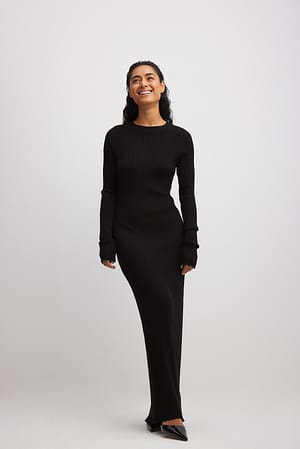 Knitted Ribbed Maxi Dress