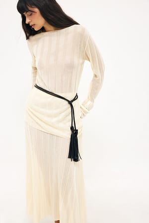 Cream Top de punto transparente