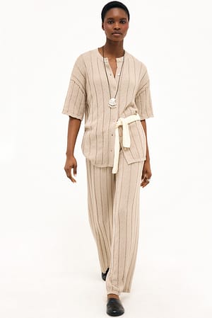 Beige Knitted Trousers