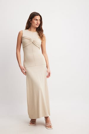 Knitted Twist Detail Maxi Dress