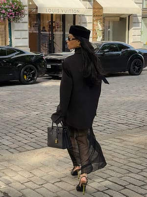 Black Knitted Sheer Midi Skirt