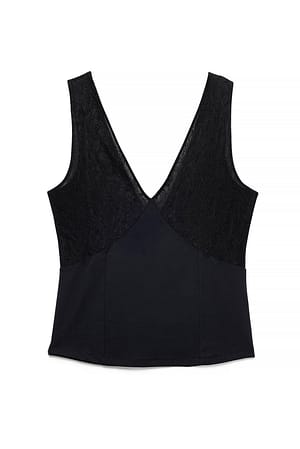 Black Hemdje met kantdetail