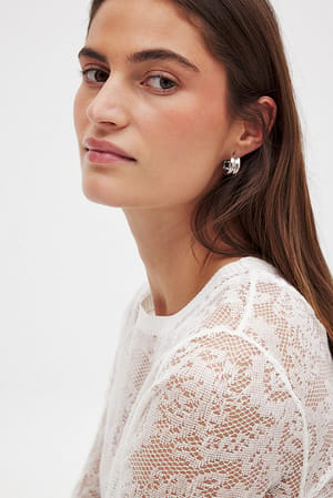 Lace Knitted Round Neck Top