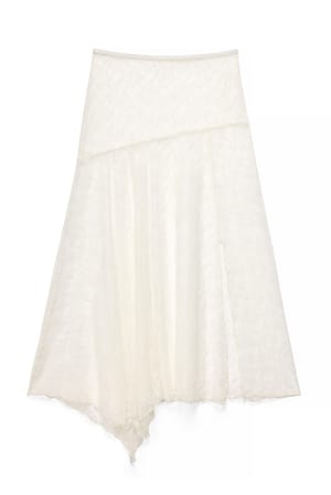 Offwhite Jupe longue en dentelle