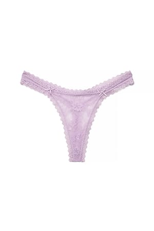 Dusty Lilac Lace Thong
