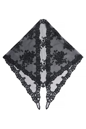Black Foulard triangle en dentelle