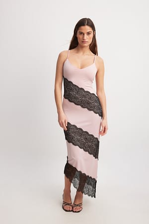 Lace Detail Assymetric Dress