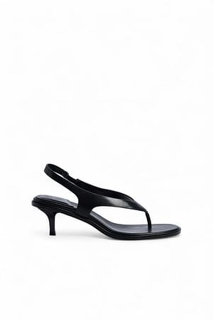 Black Høyhælte slingback-sko i skinn