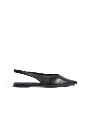 Black Slingback-Ballerinas aus Leder