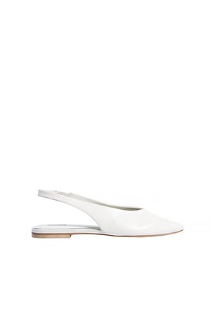 Cream Leather Slingback Flats