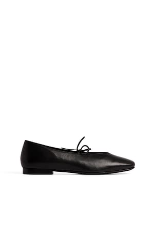 Leather Thin Bow Ballerinas