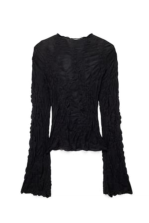 Black Long Sleeve Lace Top