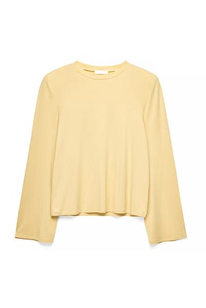Yellow Long Sleeve Shoulderpad Top