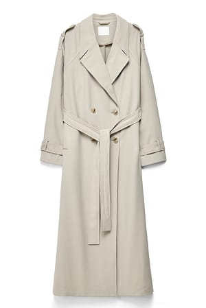 Beige Lång trenchcoat