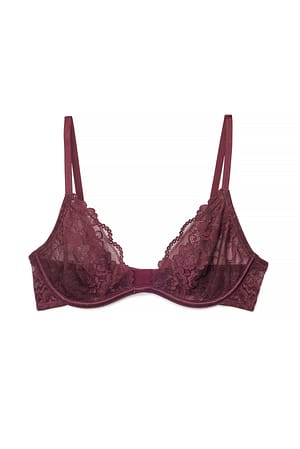 Dark Red Lav Utringning Blonde-BH