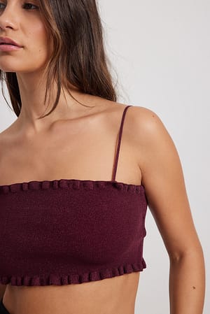 Lilac Stickad kort singlet med lurex