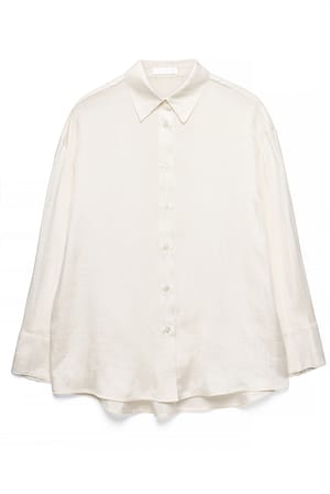 Offwhite Lyocell-Mischung Oversized-Hemd