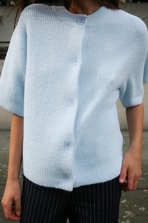 Knitted Short Sleeve Cardigan