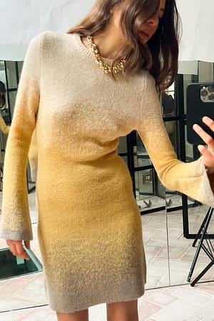 Knitted Ombre Mini Dress