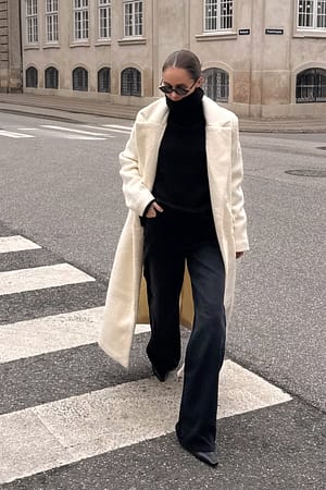 Grey Jeans met wijde hoge taille