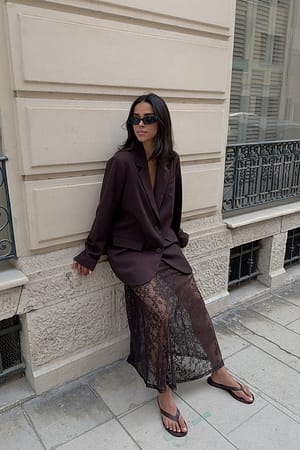 Brown Maxi Oversized Blazer
