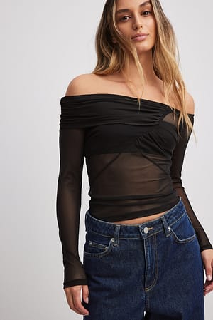 Mesh Draped Top