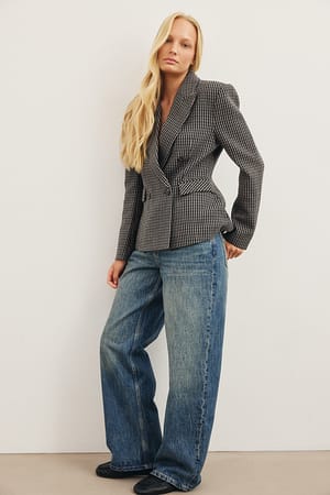 Vintage Blue Baggy-Jeans mit mittlerer Taille