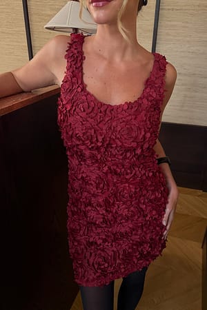 Red Mini Floral Dress