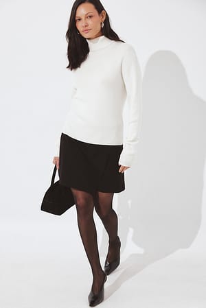 Black Mini Wrap Heavy Skirt