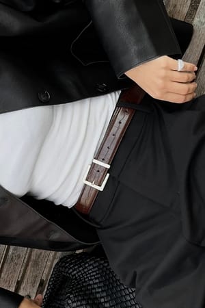 Dark Brown Squared Buckle Belt