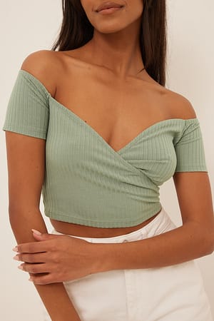 Overlap Off Shoulder Top