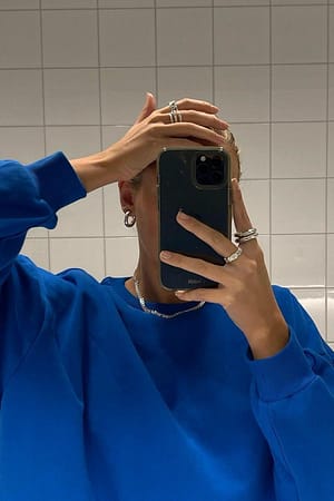 Oversized geborsteld sweatshirt
