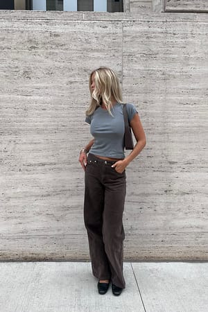 Brown Low Waist Denim