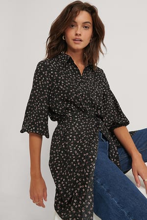 Belted Flower Dress