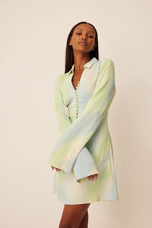 Gestructureerde mini-jurk met knoopdetail