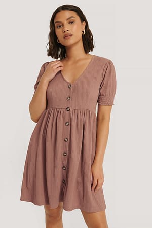 Resirkulert jerseykjole med knapper