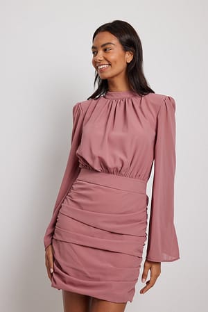 Chiffon Overlap Mini Dress