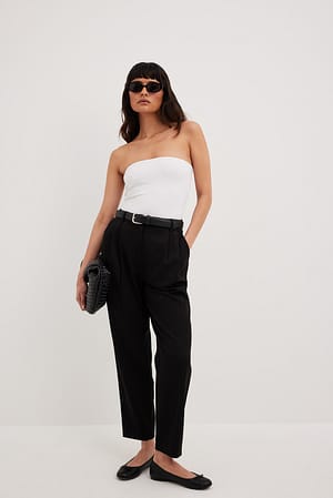 Pantalon court à taille haute