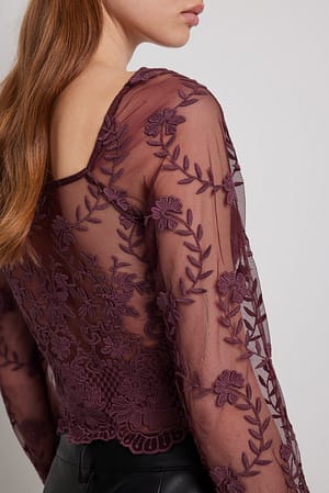 Cup Detail Lace Blouse