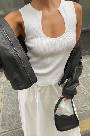Deep Neck Knitted Top