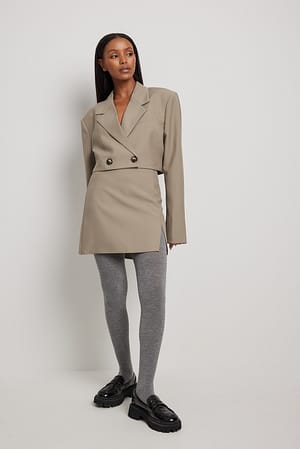 Taupe Slit Mini Skirt